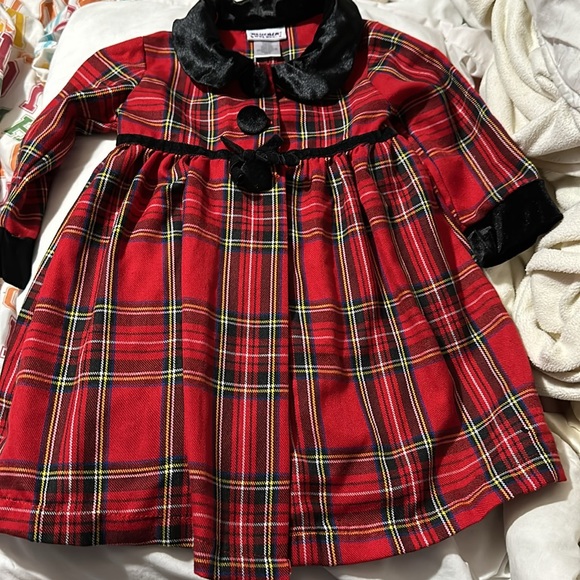 Blueberi boulevard Red Plaid Coat & Dress - Picture 4 of 5